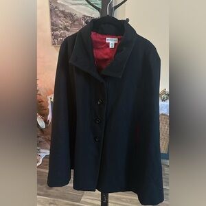 Motherhood Maternity Wool Blend Black Cape Coat Size Medium